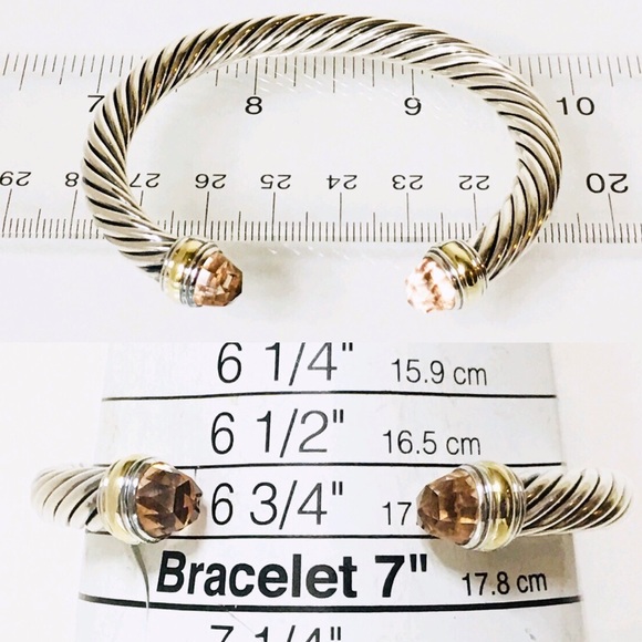 David Yurman 7mm Morganite Cable Cuff Bracelet - Picture 6 of 7